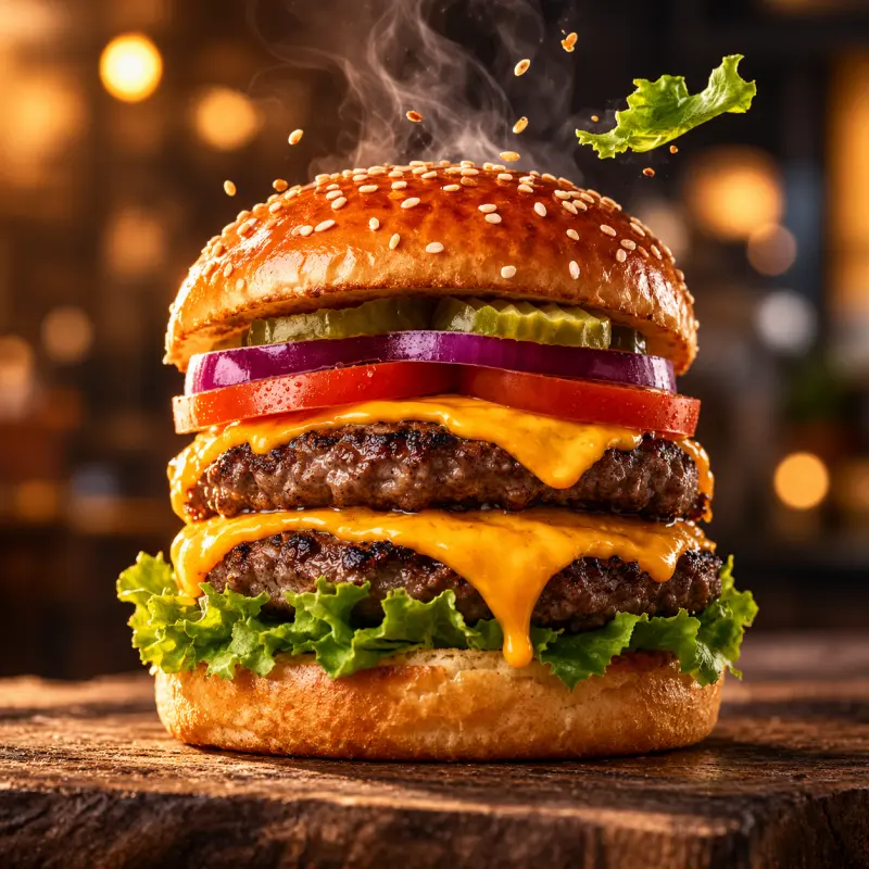 Juicy Burger Advertising Shot