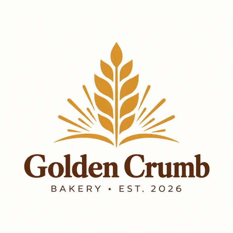 Minimal Bakery Logo with Wheat Mark